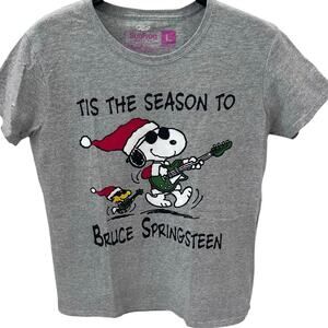 Sunfrog Christmas Snoopy Tis The Season To Bruce Springsteen T-shirt ~Women's LG